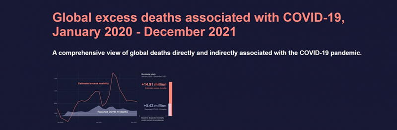 An excess of 15 million people died from COVID-19